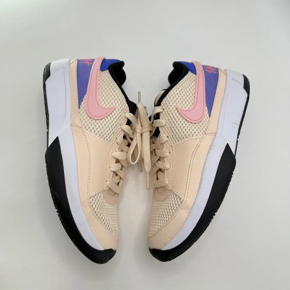 Nike Kids Basketball Shoes Peach Pink Blue White Size 4Y DX2294 802‎